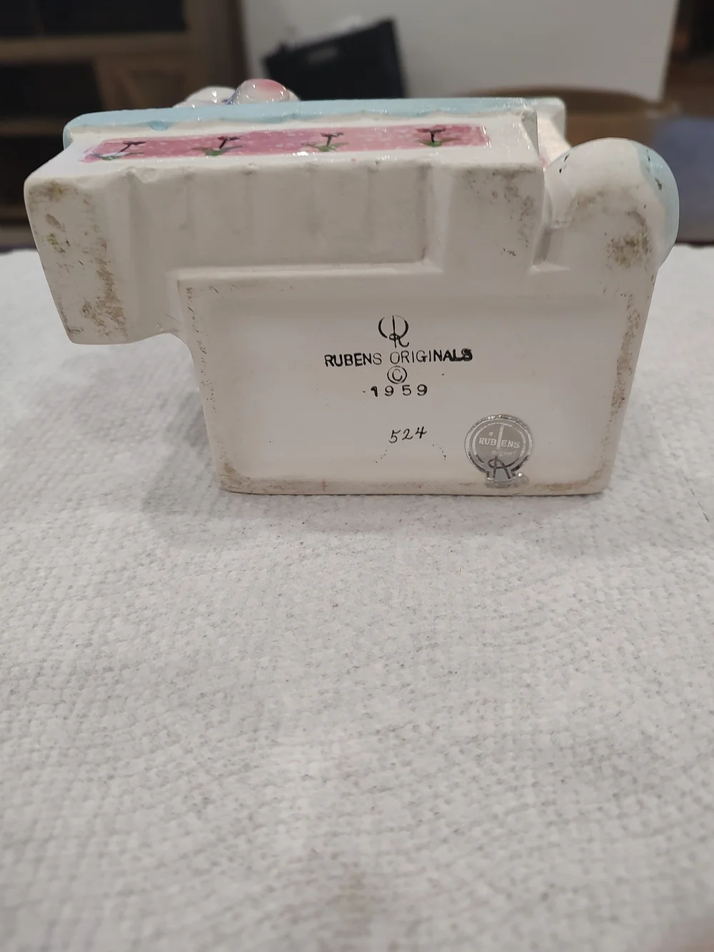 Vintage 1959 Rubens Originals Bear ABC Nursery Ceramic Planter #524